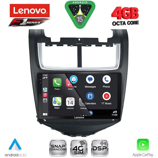 Lenovo Ηχοσύστημα Αυτοκινήτου για Chevrolet Aveo 2014-2017 (Bluetooth/USB/WiFi/GPS/Apple-Carplay/Android-Auto) με Οθόνη Αφής 9"