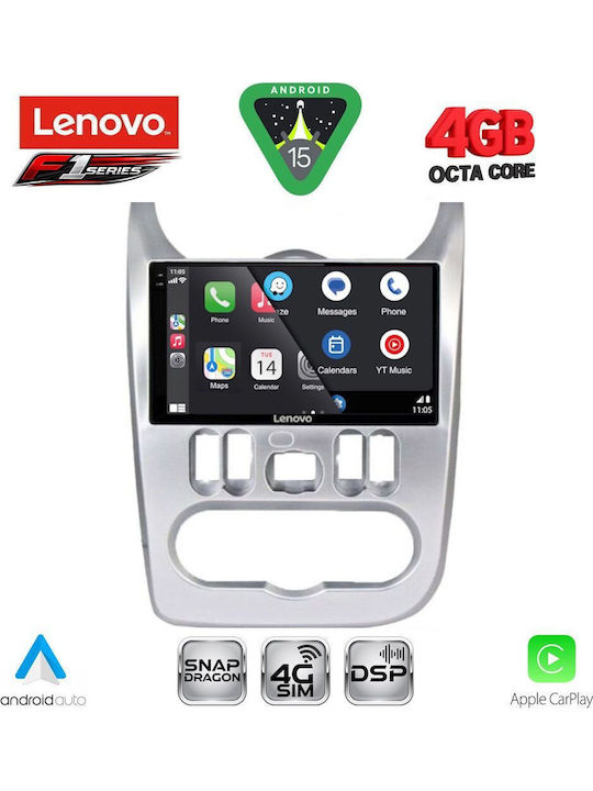 Lenovo Car Audio System for Renault Logan Dacia Duster Logan Sandero 2006-2012 Bluetooth USB WiFi GPS Apple CarPlay Android Auto with 9" Touch Screen
