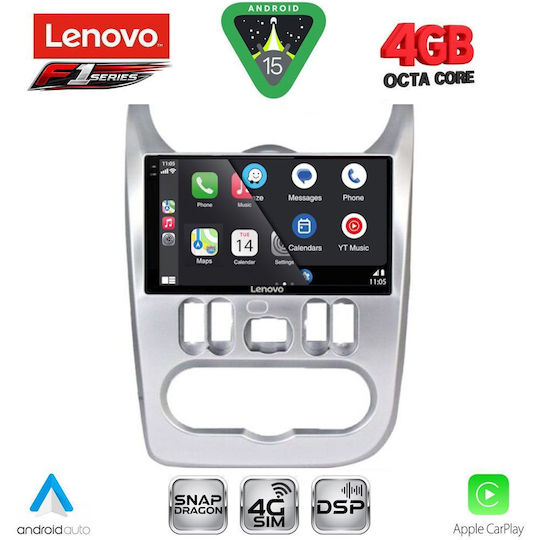 Lenovo Ηχοσύστημα Αυτοκινήτου για Renault Logan Dacia Duster / Logan / Sandero 2006-2012 (Bluetooth/USB/WiFi/GPS/Apple-Carplay/Android-Auto) με Οθόνη Αφής 9"