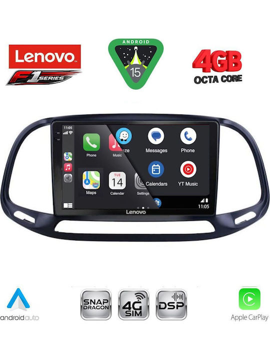 Lenovo Car Audio System for Opel Combo Fiat Doblo 2015-2018 Bluetooth USB WiFi GPS Apple CarPlay Android Auto with 9" Touch Screen
