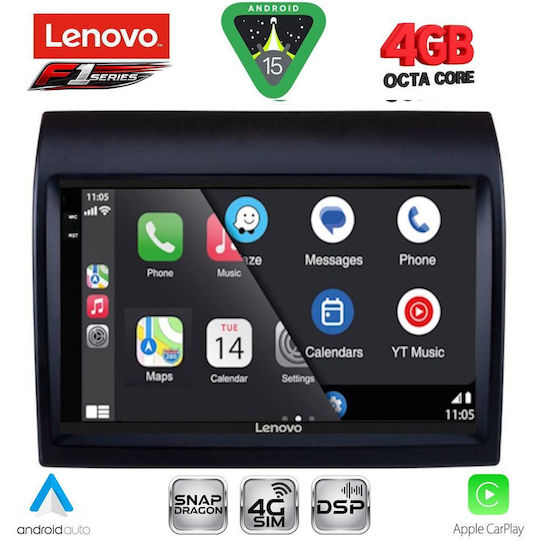 Lenovo Ηχοσύστημα Αυτοκινήτου για Peugeot Boxer Fiat Ducato Citroen Jumper 2011-2021 (Bluetooth/USB/WiFi/GPS/Apple-Carplay/Android-Auto) με Οθόνη Αφής 9"