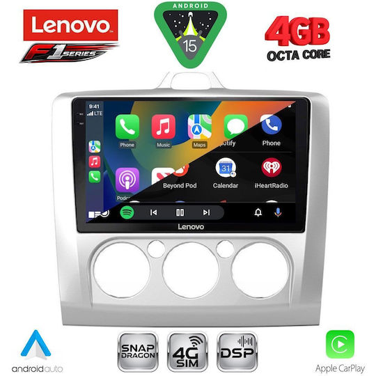 Lenovo Car Audio System for Ford Focus 2005-2012 with A/C Bluetooth USB WiFi GPS Apple CarPlay Android Auto with 9" Touch Screen