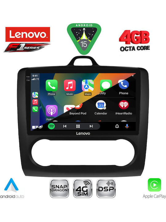 Lenovo Car Audio System for Ford Focus 2005-2012 with Clima (Bluetooth/USB/WiFi/GPS/Apple CarPlay/Android Auto) with 9" Touch Screen