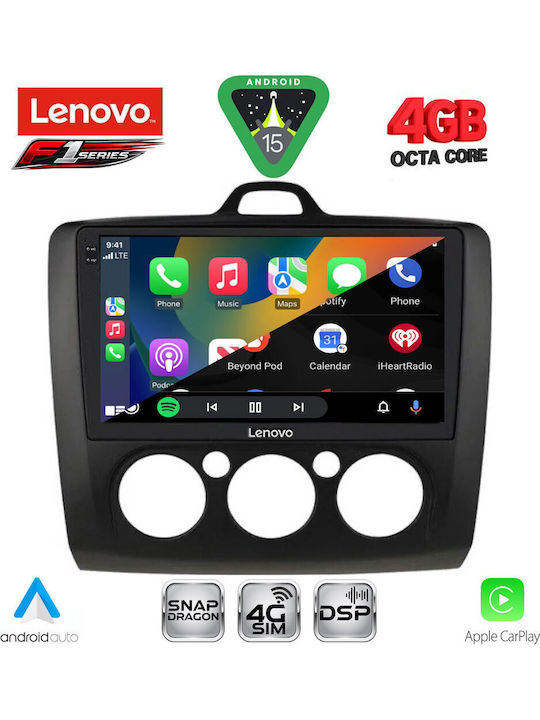 Lenovo Car Audio System for Ford Focus 2005-2012 with A/C Bluetooth USB WiFi GPS Apple CarPlay Android Auto with 9" Touch Screen