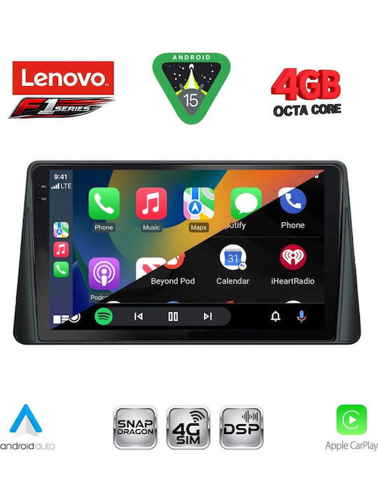 Lenovo Car Audio System for Ford Focus 2019 Bluetooth USB WiFi GPS Apple CarPlay Android Auto with 9" Touch Screen