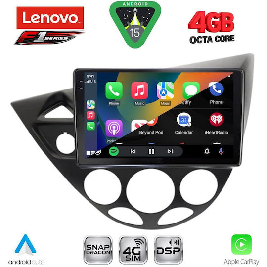 Lenovo Ηχοσύστημα Αυτοκινήτου για Ford Focus 1998-2004 (Bluetooth/USB/WiFi/GPS/Apple-Carplay/Android-Auto) με Οθόνη Αφής 9"