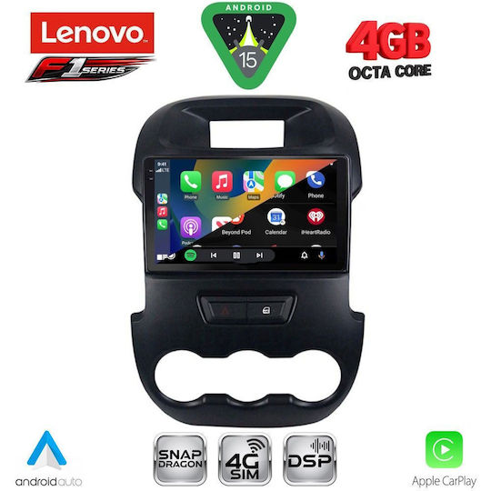 Lenovo Ηχοσύστημα Αυτοκινήτου για Ford Ranger 2011-2015 (Bluetooth/USB/WiFi/GPS/Apple-Carplay/Android-Auto) με Οθόνη Αφής 9"
