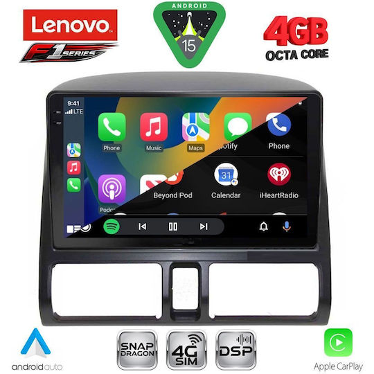Lenovo Ηχοσύστημα Αυτοκινήτου για Honda CR-V 1996-2006 με Clima (Bluetooth/USB/WiFi/GPS/Apple-Carplay/Android-Auto) με Οθόνη Αφής 9"