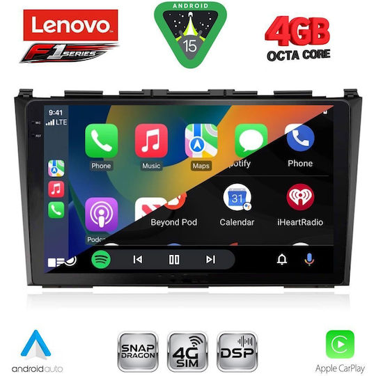 Lenovo Car Audio System for Honda CR-V 2006-2012 Bluetooth USB WiFi GPS Apple CarPlay Android Auto with 9" Touch Screen