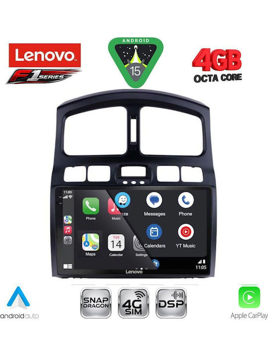Lenovo Car Audio System for Hyundai Santa Fe 2003-2006 Bluetooth USB WiFi GPS Apple CarPlay Android Auto with 9" Touch Screen