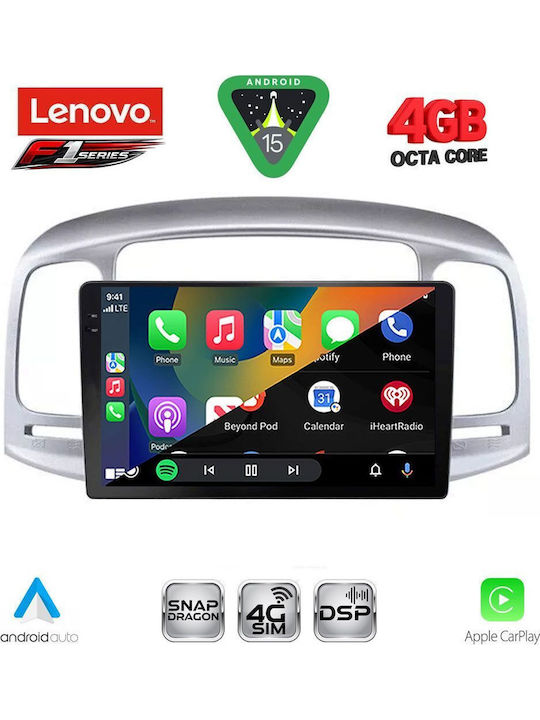 Lenovo Car Audio System for Hyundai Accent 2005-2012 Bluetooth USB WiFi GPS Apple CarPlay Android Auto with 9" Touch Screen