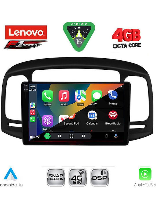 Lenovo Car Audio System for Hyundai Accent 2005-2012 Bluetooth USB WiFi GPS Apple CarPlay Android Auto with 9" Touch Screen