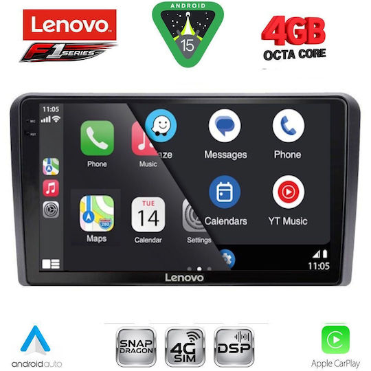 Lenovo Ηχοσύστημα Αυτοκινήτου για Kia Sportage 2004-2010 με Clima+A/C (Bluetooth/USB/WiFi/GPS/Apple-Carplay/Android-Auto) με Οθόνη Αφής 9"