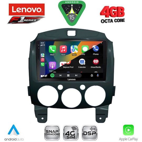 Lenovo Car Audio System for Mazda 2 2007-2014 Bluetooth USB WiFi GPS Apple CarPlay Android Auto with 9" Touch Screen