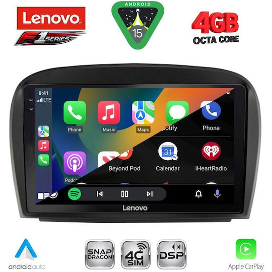 Lenovo Ηχοσύστημα Αυτοκινήτου για Mercedes-Benz SL 2006-2012 (Bluetooth/USB/WiFi/GPS/Apple-Carplay/Android-Auto) με Οθόνη Αφής 9"