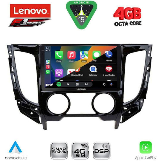 Lenovo Ηχοσύστημα Αυτοκινήτου για Mitsubishi L200 2015-2019 με A/C (Bluetooth/USB/WiFi/GPS/Apple-Carplay/Android-Auto) με Οθόνη Αφής 9"