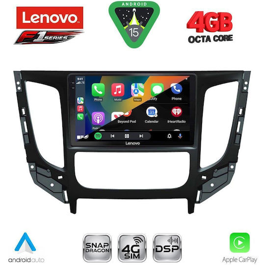 Lenovo Ηχοσύστημα Αυτοκινήτου για Mitsubishi L200 2015-2019 με Clima (Bluetooth/USB/WiFi/GPS/Apple-Carplay/Android-Auto) με Οθόνη Αφής 9"