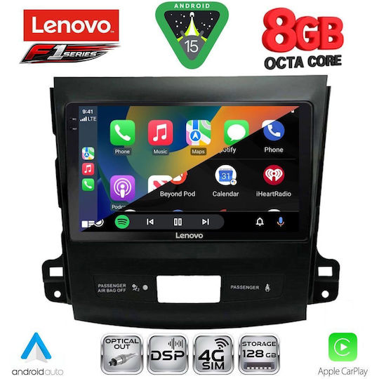 Lenovo Car Audio System for Peugeot 4007 Mitsubishi Outlander Citroen C-Crosser 2006-2012 Bluetooth USB WiFi GPS Apple CarPlay Android Auto with 9" Touch Screen
