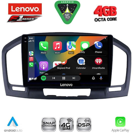 Lenovo Ηχοσύστημα Αυτοκινήτου για Opel Insignia 2008-2013 (Bluetooth/USB/WiFi/GPS/Apple-Carplay/Android-Auto) με Οθόνη Αφής 9"