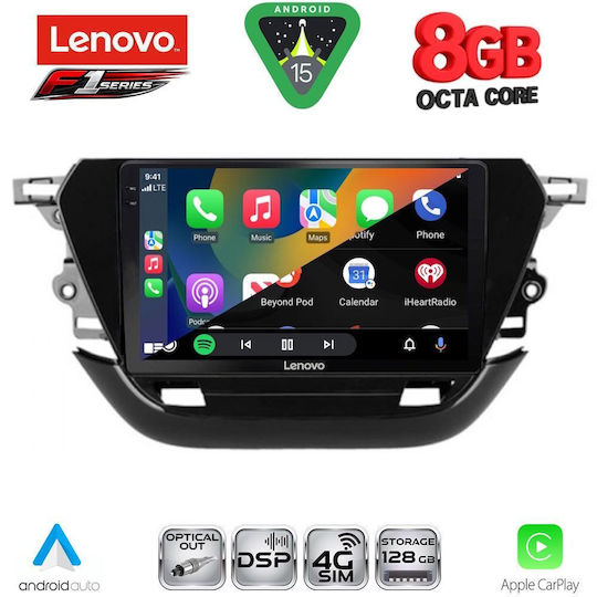 Lenovo Ηχοσύστημα Αυτοκινήτου για Opel Corsa 2021 (Bluetooth/USB/WiFi/GPS/Apple-Carplay/Android-Auto) με Οθόνη Αφής 9"
