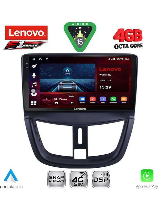 Lenovo Car Audio System for Peugeot 207 2007-2020 Bluetooth USB WiFi GPS Apple CarPlay Android Auto with 9" Touch Screen