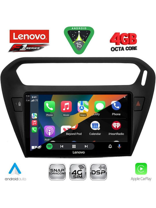 Lenovo Car Audio System for Peugeot 301 Citroen C-Elysee 2013 Bluetooth USB WiFi GPS Apple CarPlay Android Auto with 9" Touch Screen