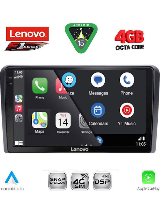 Lenovo Car Audio System for Peugeot 308 2013-2021 (Bluetooth/USB/WiFi/GPS/Apple CarPlay/Android Auto) with 9" Touch Screen