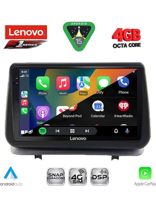 Lenovo Car Audio System for Renault Clio 2005-2011 Bluetooth USB WiFi GPS Apple CarPlay Android Auto with 9" Touch Screen