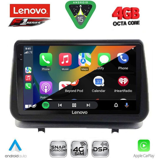 Lenovo Car Audio System for Renault Clio 2005-2011 Bluetooth USB WiFi GPS Apple CarPlay Android Auto with 9" Touch Screen
