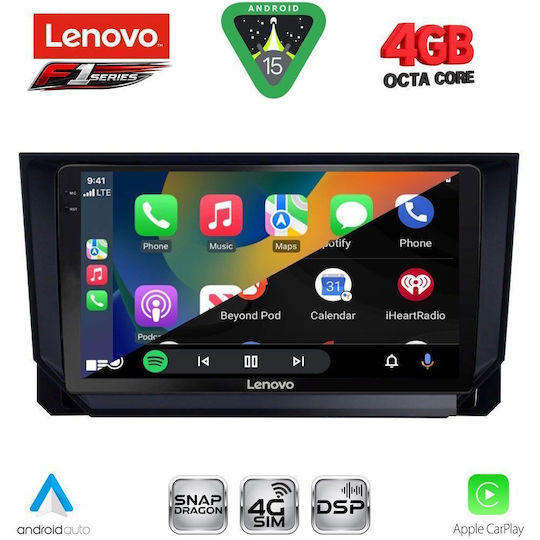Lenovo Ηχοσύστημα Αυτοκινήτου για Seat Arona / Ibiza 2018 (Bluetooth/USB/WiFi/GPS/Apple-Carplay/Android-Auto) με Οθόνη Αφής 9"