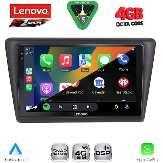 Lenovo Car Audio System for Skoda Rapid 2014-2019 Bluetooth USB WiFi GPS Apple CarPlay Android Auto with 9" Touch Screen