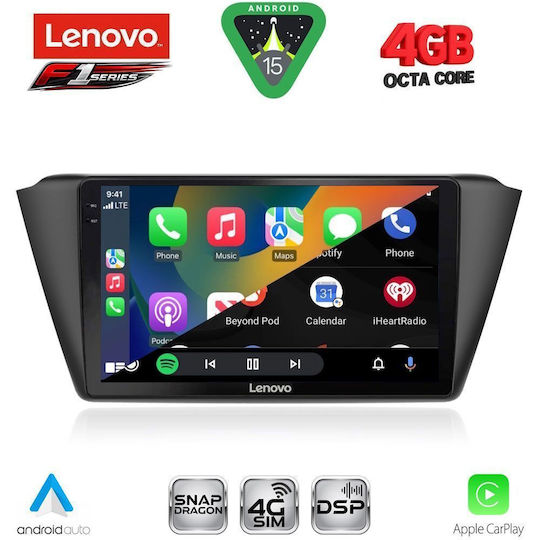 Lenovo Car Audio System for Skoda Fabia 2015 Bluetooth USB WiFi GPS Apple CarPlay Android Auto with 9" Touch Screen