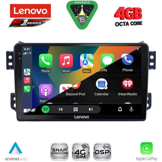 Lenovo Ηχοσύστημα Αυτοκινήτου για Opel Agila Suzuki Splash 2008-2018 (Bluetooth/USB/WiFi/GPS/Apple-Carplay/Android-Auto) με Οθόνη Αφής 9"