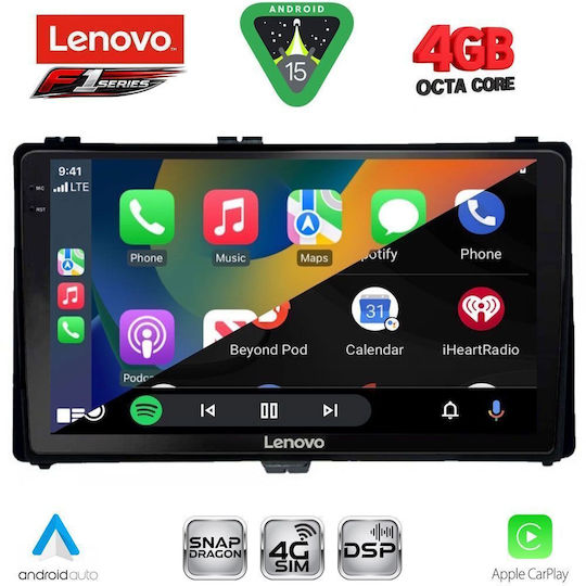 Lenovo Ηχοσύστημα Αυτοκινήτου για Toyota Auris / Aygo X / Corolla 2015 (Bluetooth/USB/WiFi/GPS/Apple-Carplay/Android-Auto) με Οθόνη Αφής 9"