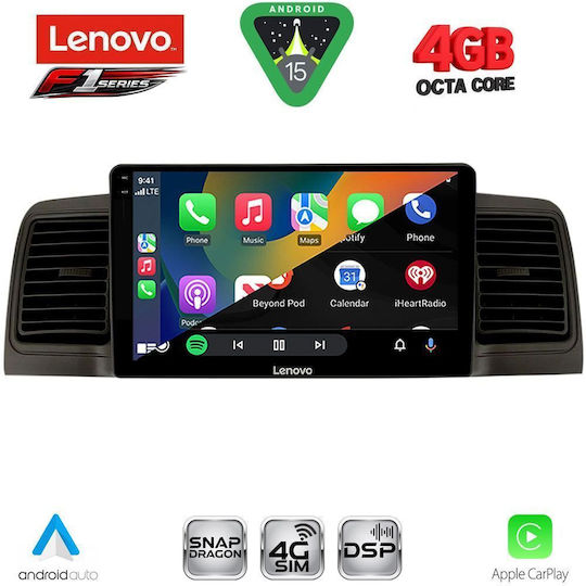 Lenovo Ηχοσύστημα Αυτοκινήτου για Toyota Corolla 2001-2006 (Bluetooth/USB/WiFi/GPS/Apple-Carplay/Android-Auto) με Οθόνη Αφής 9"
