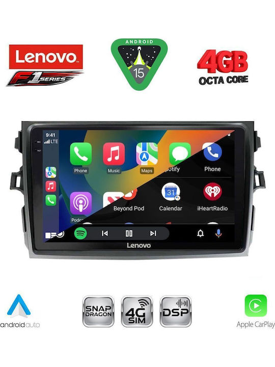 Lenovo Car Audio System for Toyota Corolla 2006-2012 Bluetooth USB WiFi GPS Apple CarPlay Android Auto with 9" Touch Screen