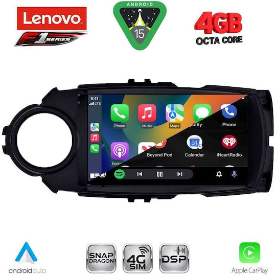 Lenovo Car Audio System for Toyota Yaris 2015-2020 (Bluetooth/USB/WiFi/GPS/Apple CarPlay/Android Auto) with 9" Touch Screen