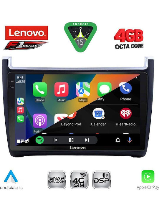 Lenovo Car Audio System for Volkswagen Polo 2014-2017 (Bluetooth/USB/WiFi/GPS/Apple CarPlay/Android Auto) with 9" Touch Screen