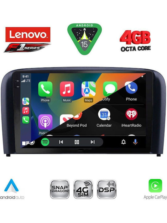 Lenovo Car Audio System for Volvo S80 1998-2006 Bluetooth USB WiFi GPS Apple CarPlay Android Auto with 9" Touch Screen