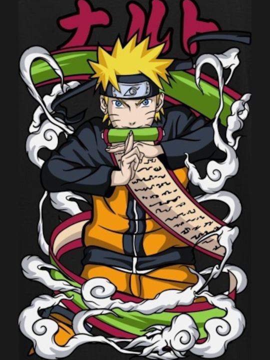 Oversized T-shirt Naruto Uzumaki Scroll Jutsu Pop Culture Black