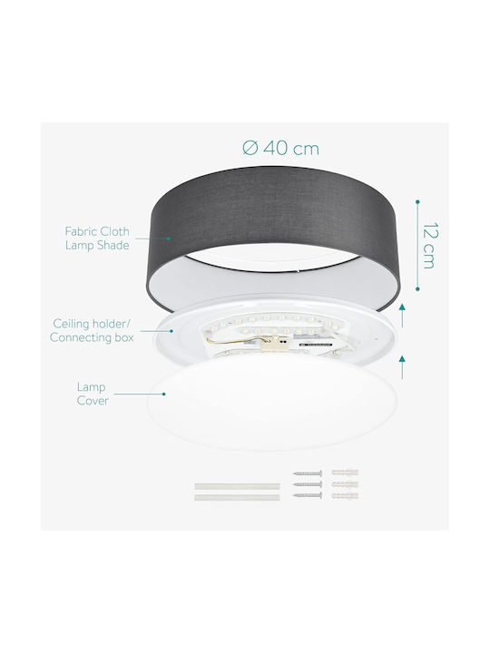 Navaris Deckenleuchte Montieren Grau Mit Integrierte LED Und Fernbedienung