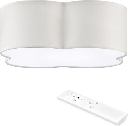 Navaris Plafonieră de Tavan 42 cm Albă cu LED Integrat și Telecomandă