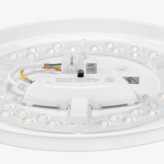 Navaris Plafonieră de Tavan 42 cm Albă cu LED Integrat și Telecomandă