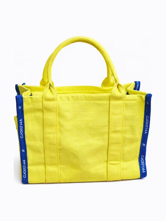 Fabric Women's Tote Handbag Yellow