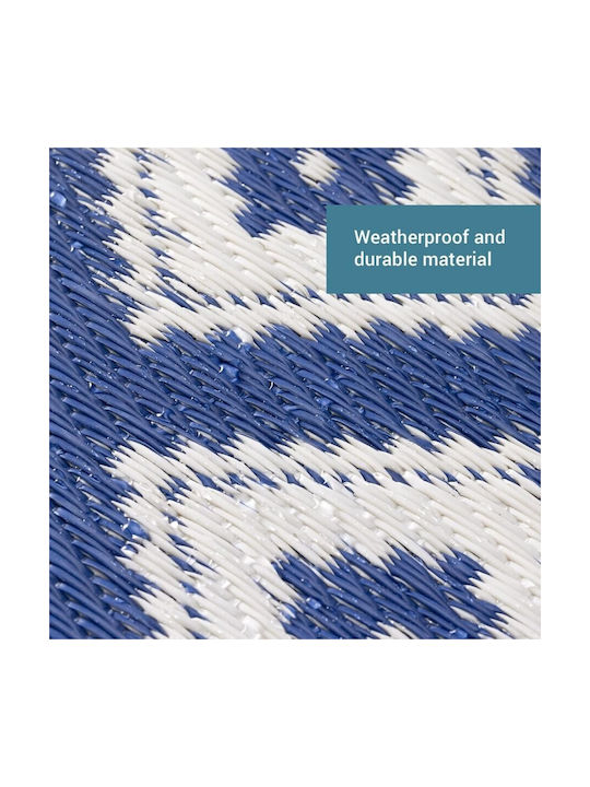 Jemidi24 Χαλί Εξωτερικού Χώρου Ορθογώνιο White/blue 120x180cm