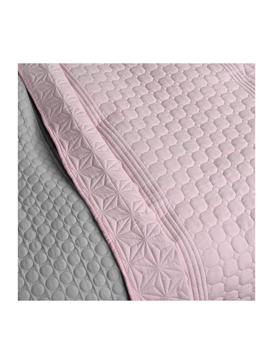 Homelevel Single Coverlet Pink/Grey 170x220cm