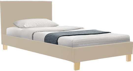 Nevil Pat Single cu Saltea 100x200cm Bej