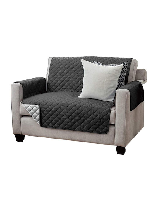 Jemidi24 Elastic Cover Two Seater Sofa Black/Grey 191x224cm