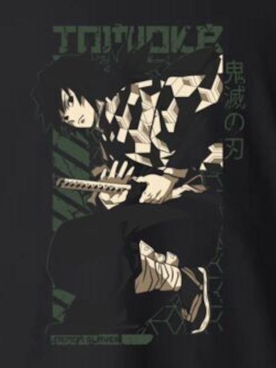 Детска Тениска Черен Giyu Tomioka Demon Slayer Stylized