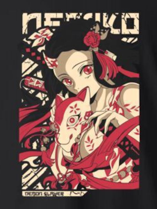 Детска Тениска Черен Nezuko Kamado Stylized Graphic